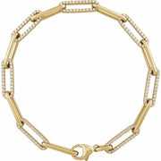 Alternating Diamond Paperclip Bracelet