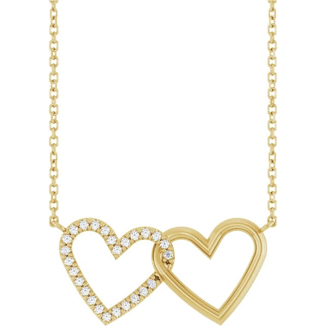 Interlocking Diamond Heart Necklace