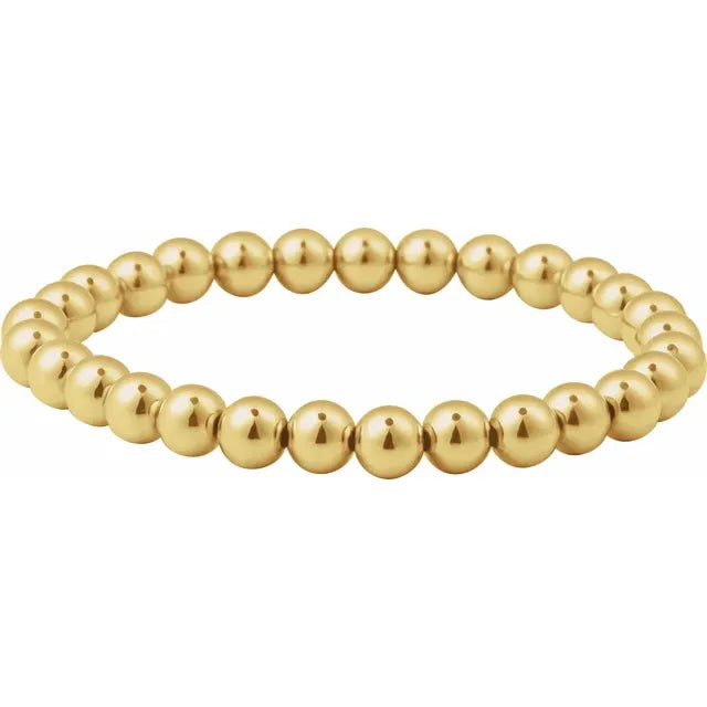 6mm Gold Filled Elastic Bead bracelet