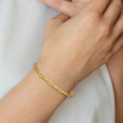 3.5mm 14kt yellow gold solid paperclip bracelet