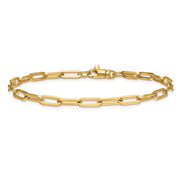 3.5mm 14kt yellow gold solid paperclip bracelet