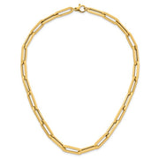 Herco 14K Polished 7.0mm Hollow Paperclip Link 18 inch Necklace