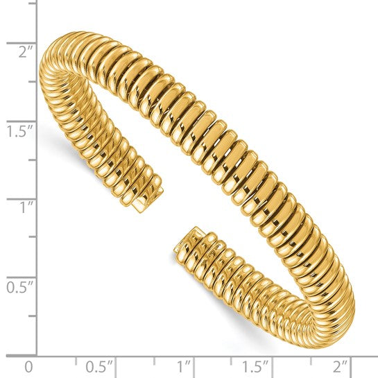 14KT Polished Fancy Flexible Cuff Bracelet