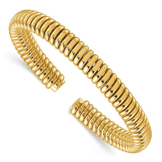 14KT Polished Fancy Flexible Cuff Bracelet