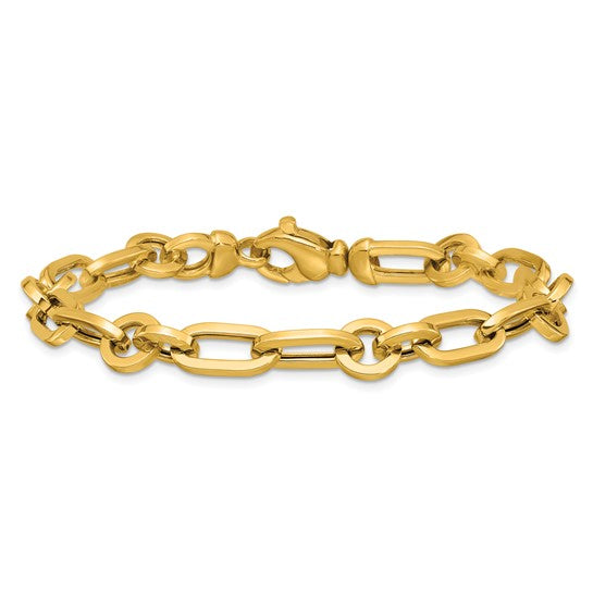14kt Gold Rolo & Paperclip Link Bracelet