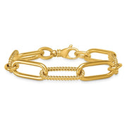 14kt Gold Twisted Oval Link Bracelet