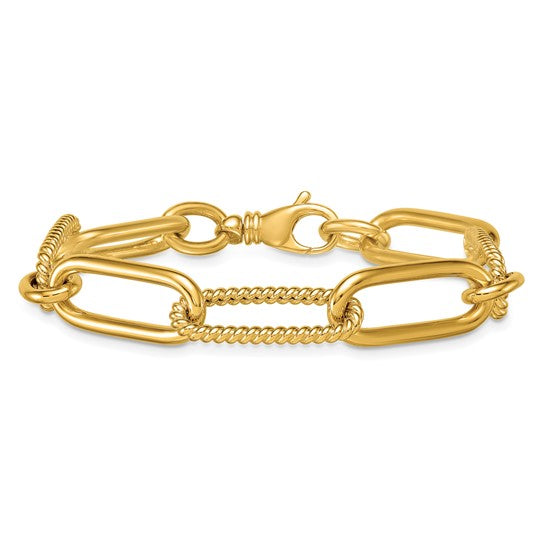 14kt Gold Twisted Oval Link Bracelet