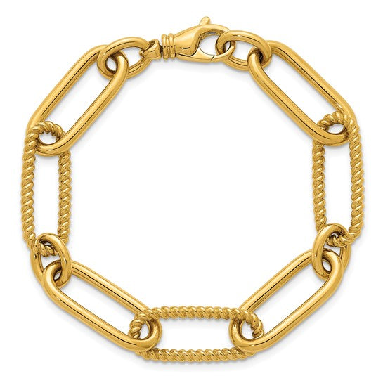 14kt Gold Twisted Oval Link Bracelet