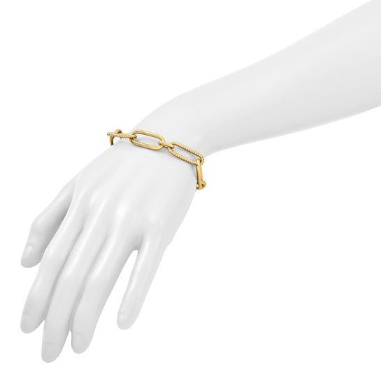 14kt Gold Twisted Oval Link Bracelet