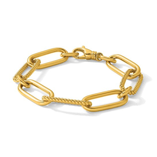 14kt Gold Twisted Oval Link Bracelet