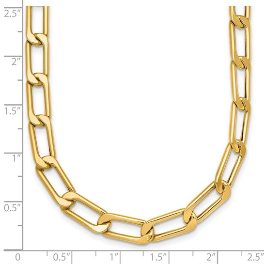 14KT Polished 6.8mm Elongated Curb Link Chain