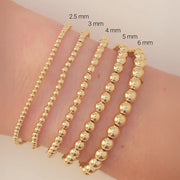 6mm Gold Filled Elastic Bead bracelet