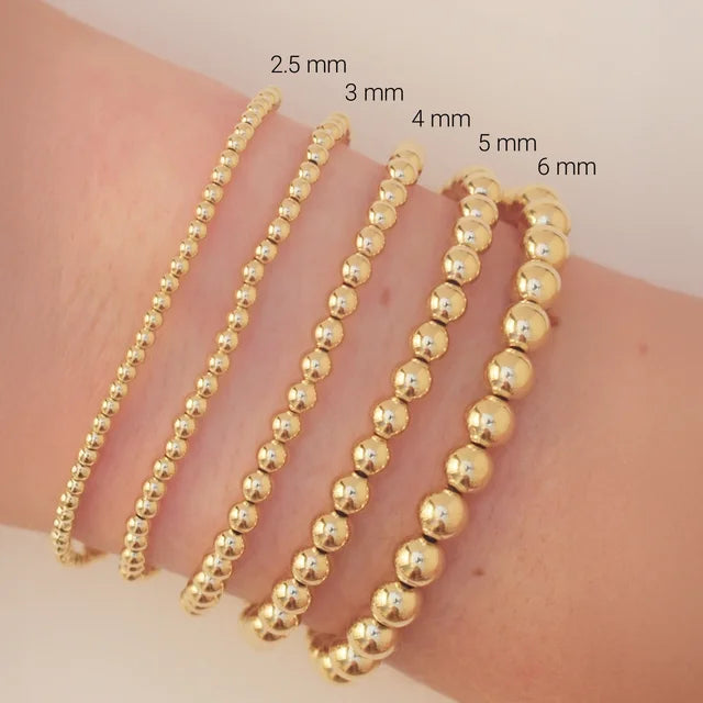 6mm Gold Filled Elastic Bead bracelet