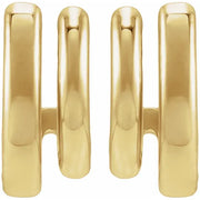 Two Row Stacked 1/2 Inch Gold Hoop J Earrings