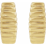 14kt Yellow Gold Ribbed Hoop Earrings