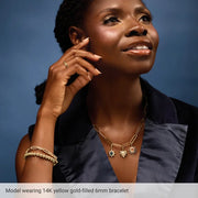 6mm Gold Filled Elastic Bead bracelet