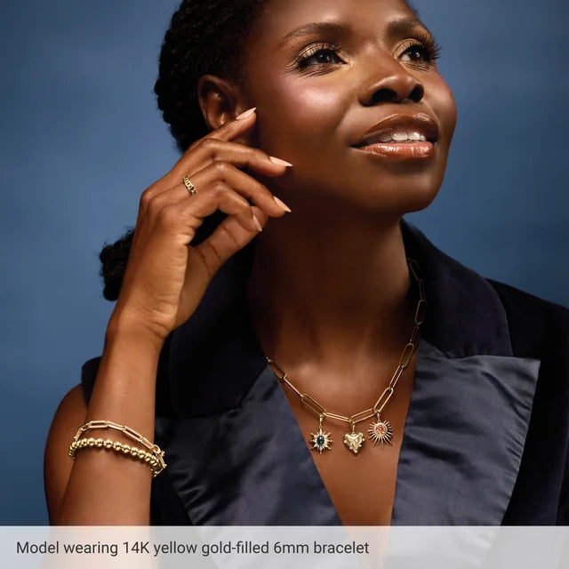 6mm Gold Filled Elastic Bead bracelet