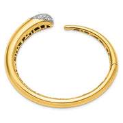 18K Two-tone Diamond Hinged Cuff Bangle