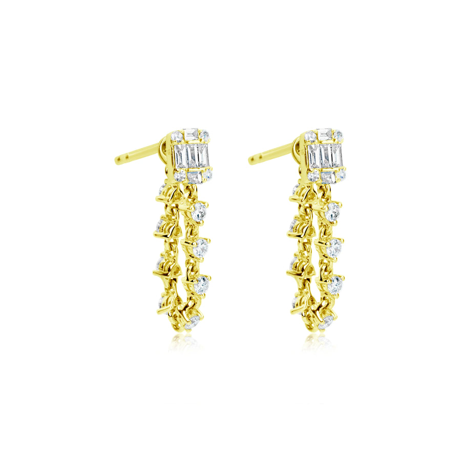 Emerald Cut Illusion Studs