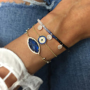 Round Evil Eye Diamonds and Sapphire Bracelet