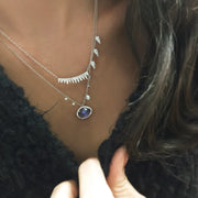Tanzanite Necklace with Pearl & Diamond Accents