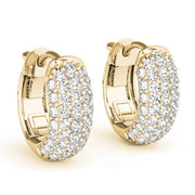 5 Row 1/2 inch Pave Lab Grown Diamond Earrings