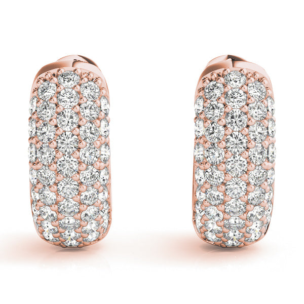 5 Row 1/2 inch Pave Lab Grown Diamond Earrings