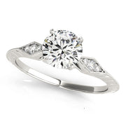 Vintage Style Engraved Diamond Setting