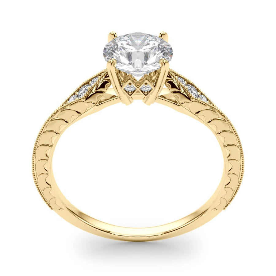 Vintage Style Engraved Diamond Setting