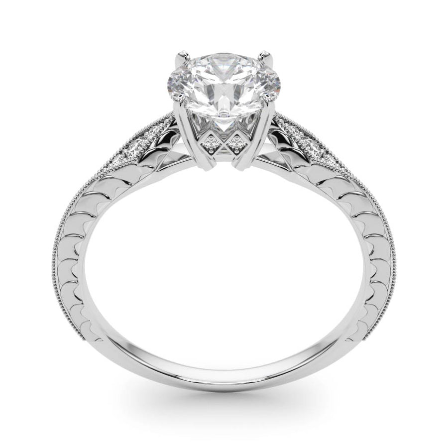 Vintage Style Engraved Diamond Setting