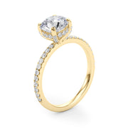 Round Hidden Halo and Diamond Band Setting