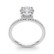 Round Hidden Halo and Diamond Band Setting