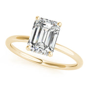 Emerald Cut Solitaire with Hidden Halo