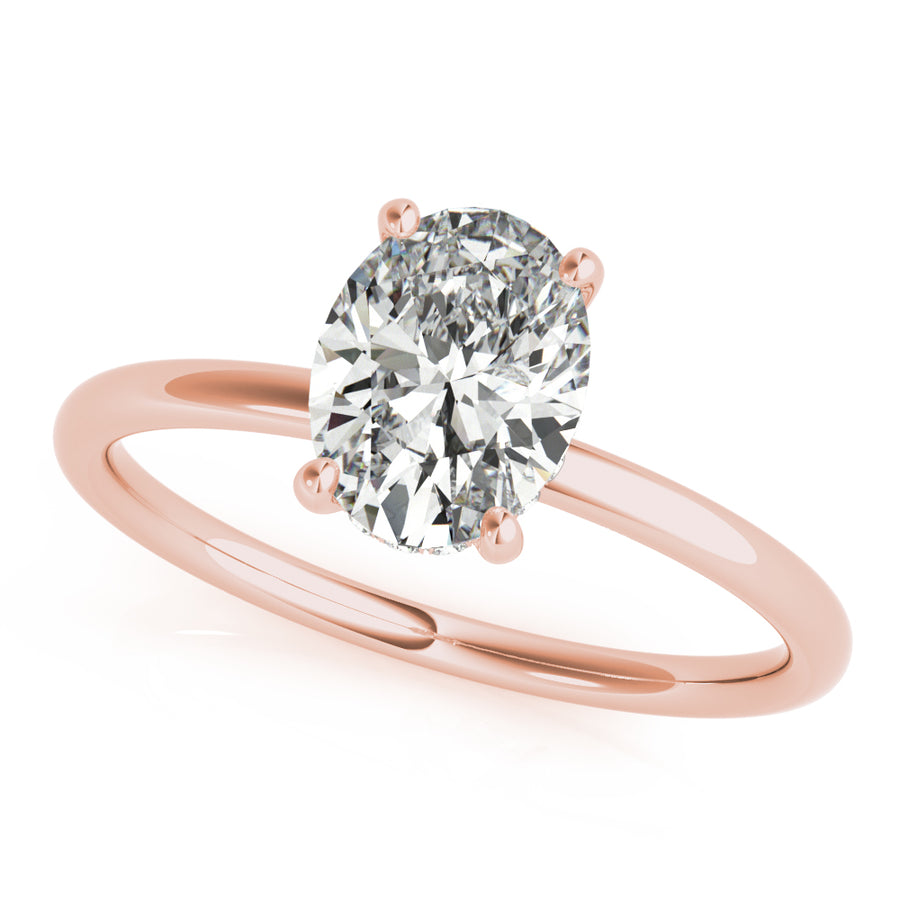 Oval Hidden Halo Solitaire