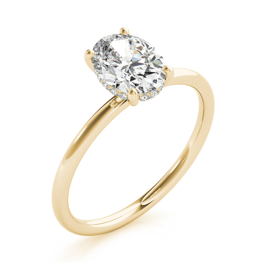 Oval Hidden Halo Solitaire