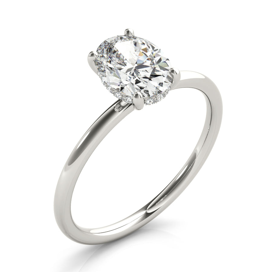 Oval Hidden Halo Solitaire