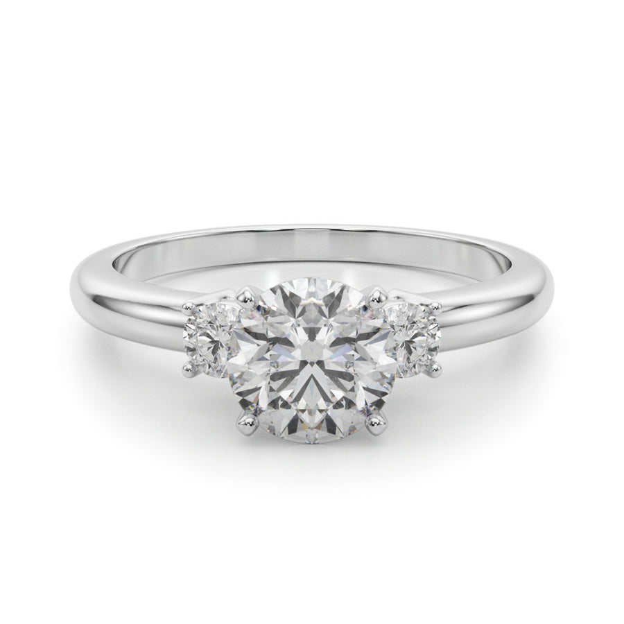 Three Stone Round Setting with .20 Carat Side Diamonds