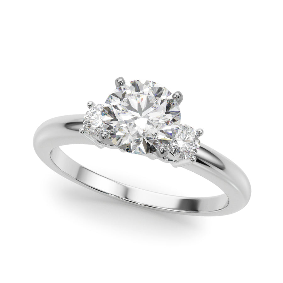 Three Stone Round Setting with .20 Carat Side Diamonds