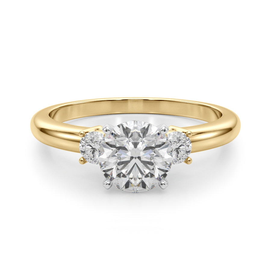 Three Stone Round Setting with .20 Carat Side Diamonds