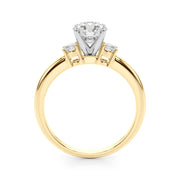 Three Stone Round Setting with .20 Carat Side Diamonds