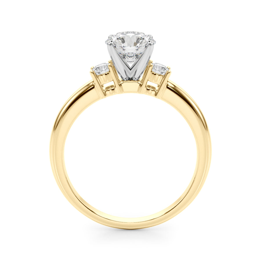 Three Stone Round Setting with .20 Carat Side Diamonds