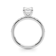 Emerald Cut Diamond with Round Diamond Band