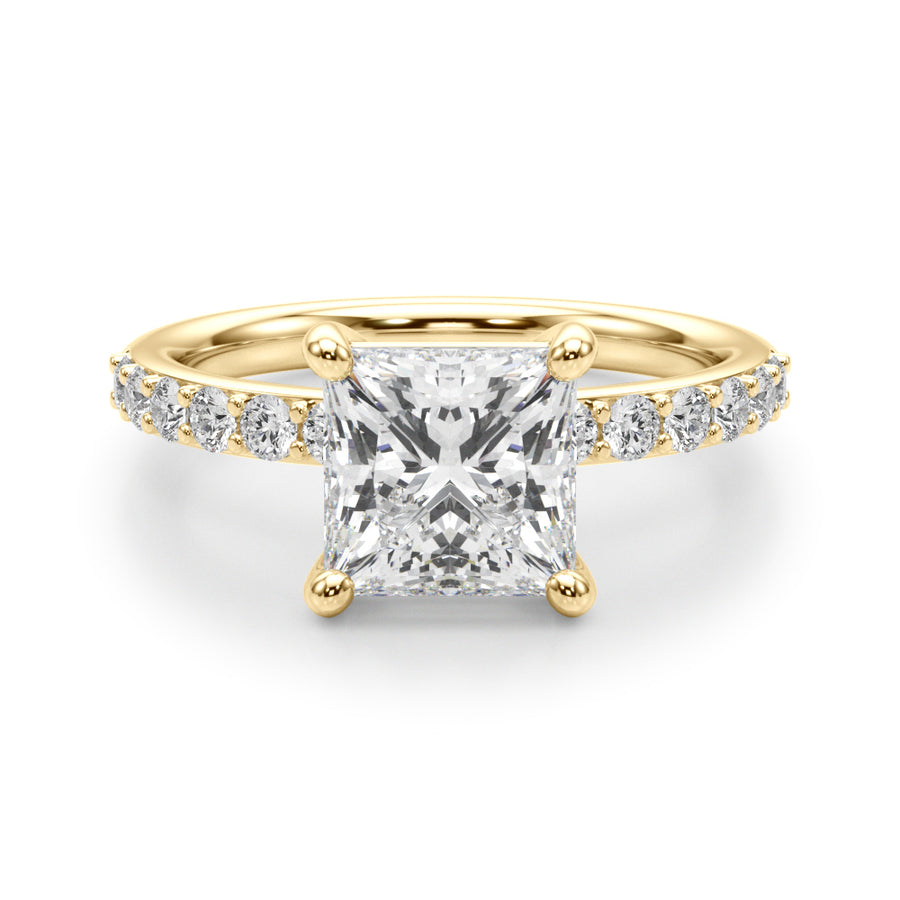 Princess Cut Diamond Band Setting