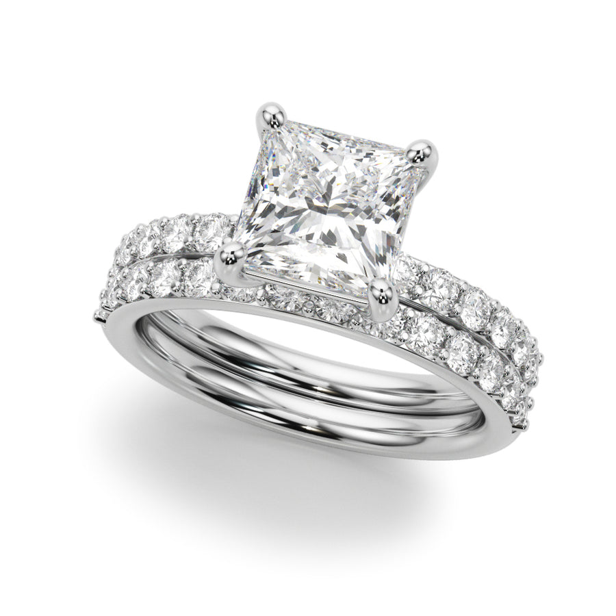 Princess Cut Diamond Band Setting