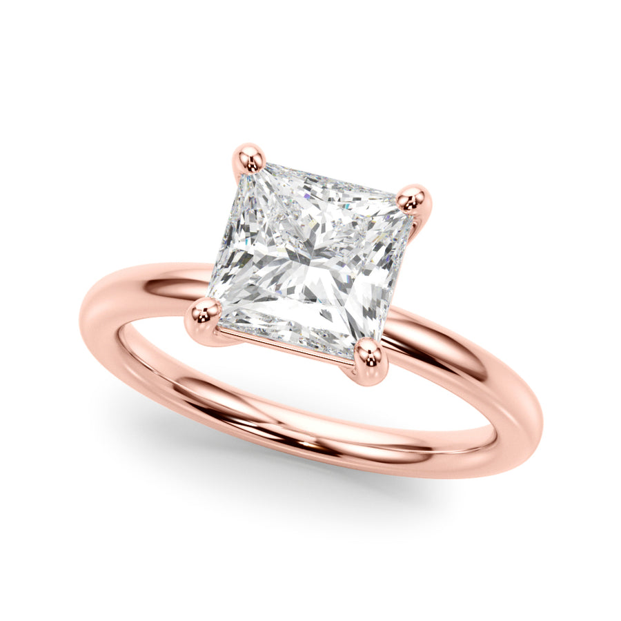 Low Set Princess Cut Solitaire