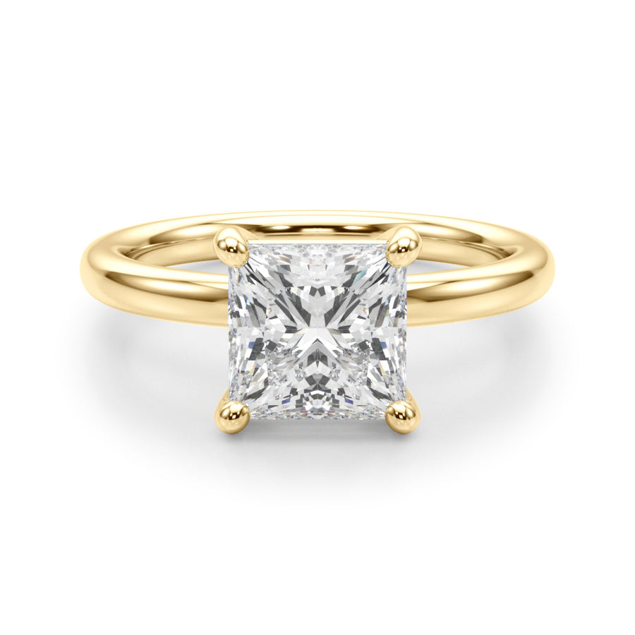 Low Set Princess Cut Solitaire