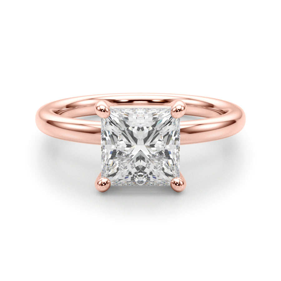 Low Set Princess Cut Solitaire