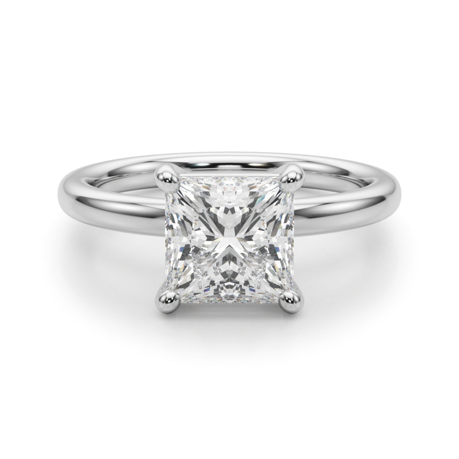 Low Set Princess Cut Solitaire