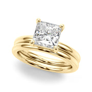 Low Set Princess Cut Solitaire