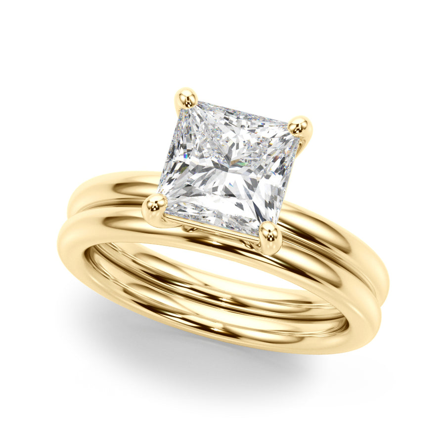 Low Set Princess Cut Solitaire